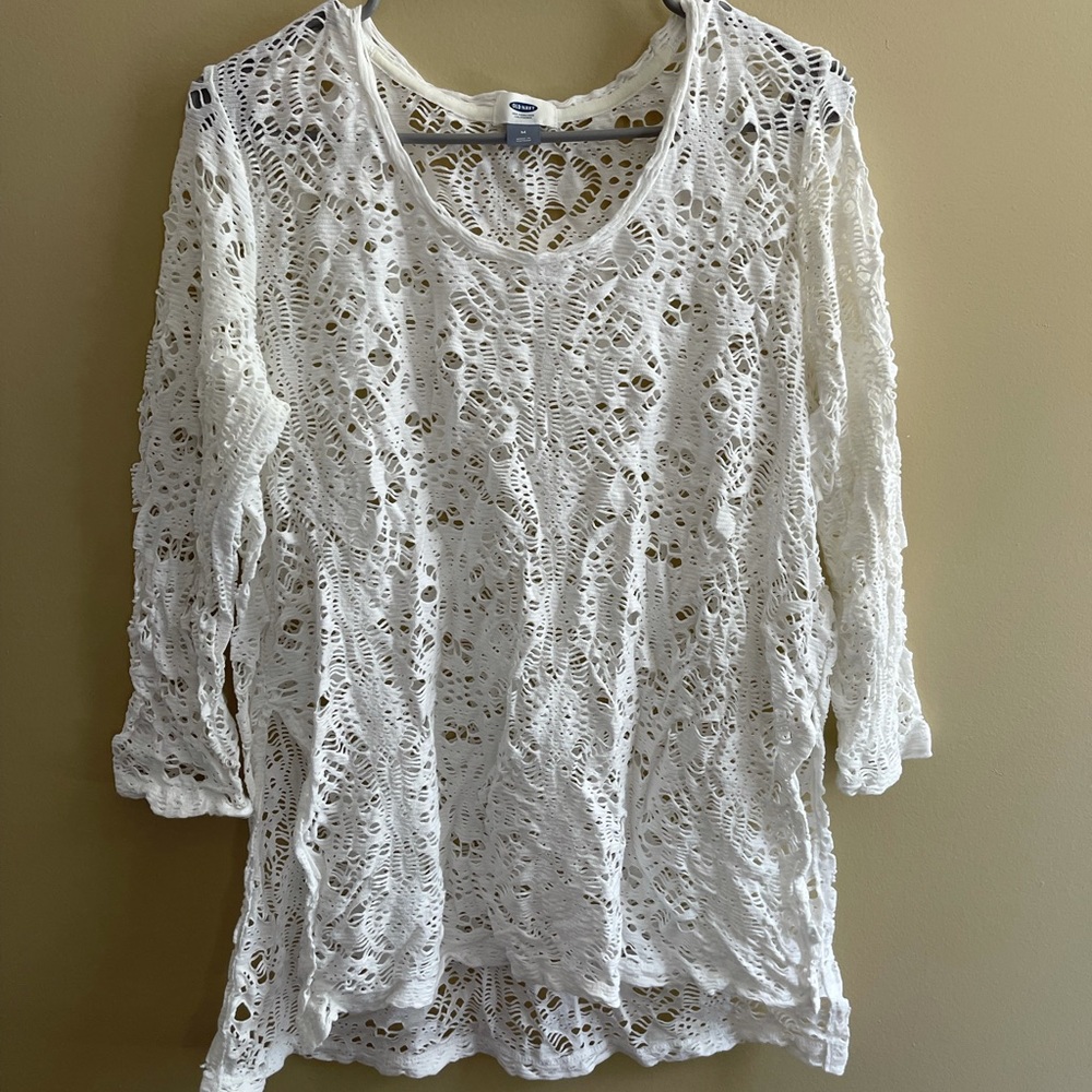 White lace swimsuit coverup size medium worn once
